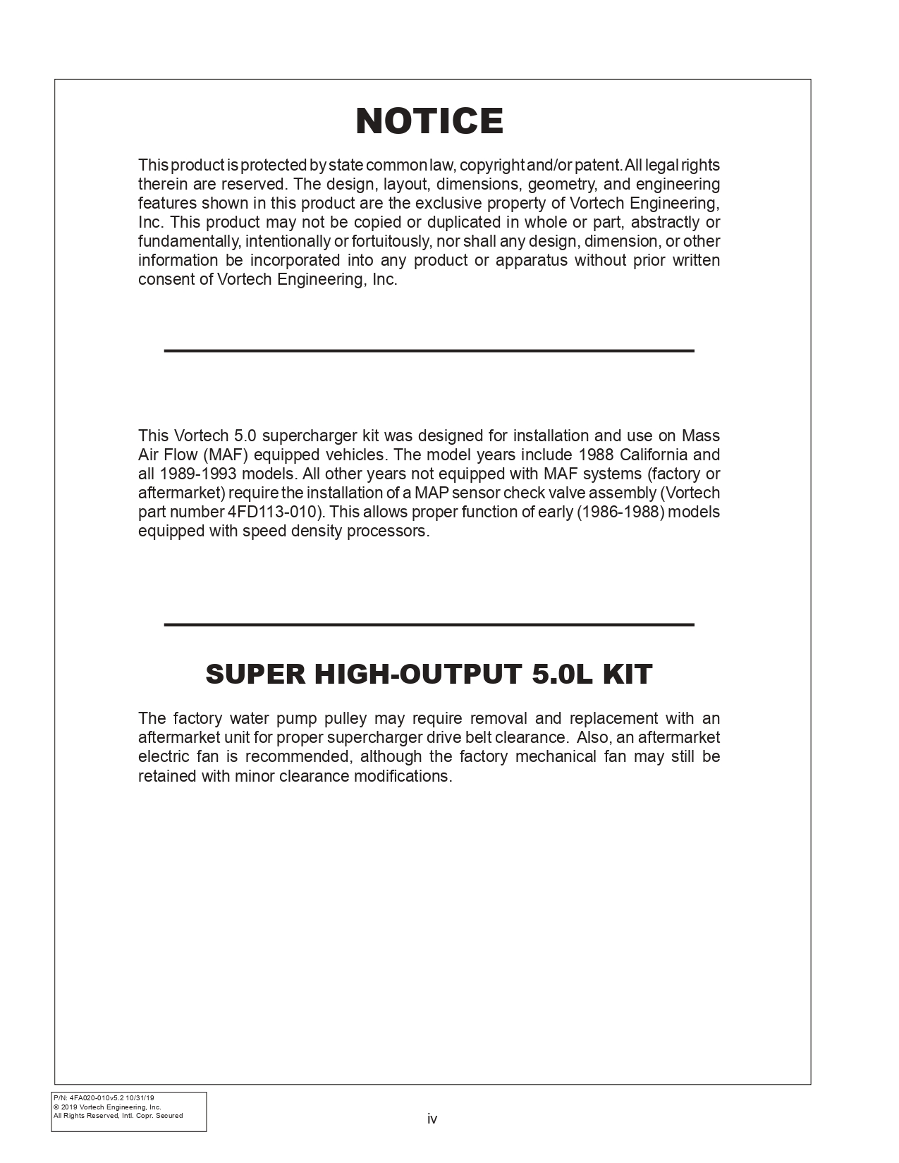 1986-93 Mustang Vortech V3 Installation Instructions - 1986-93 Mustang Vortech V3 Installation Instructions