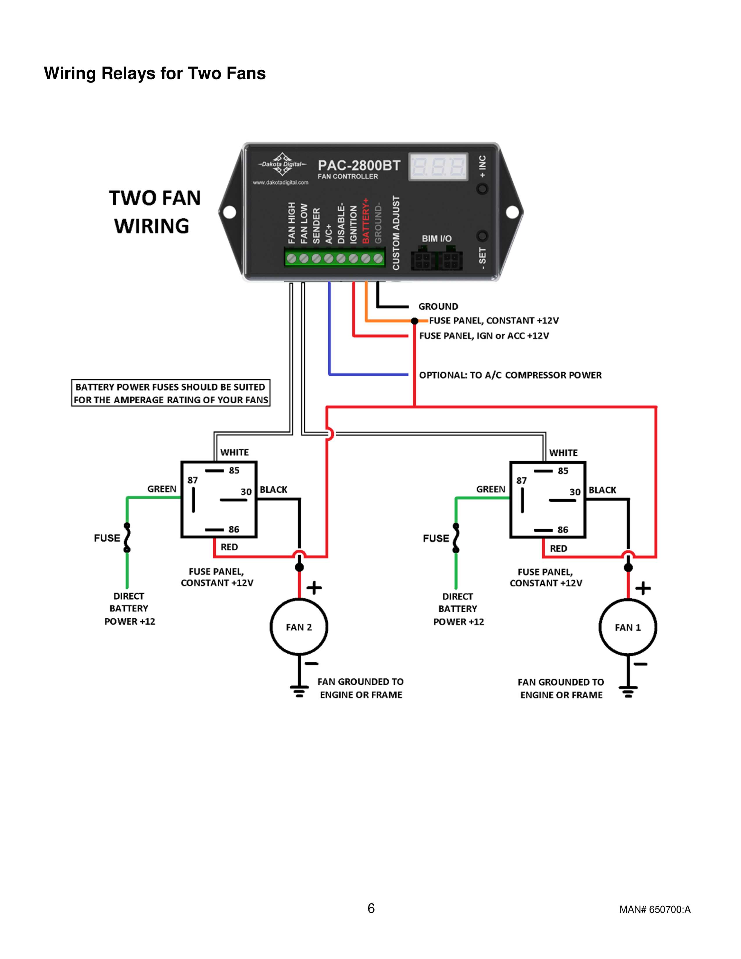 Dakota Digital Electric Fan Controller Installation Instructions - Dakota Digital Electric Fan Controller Installation Instructions