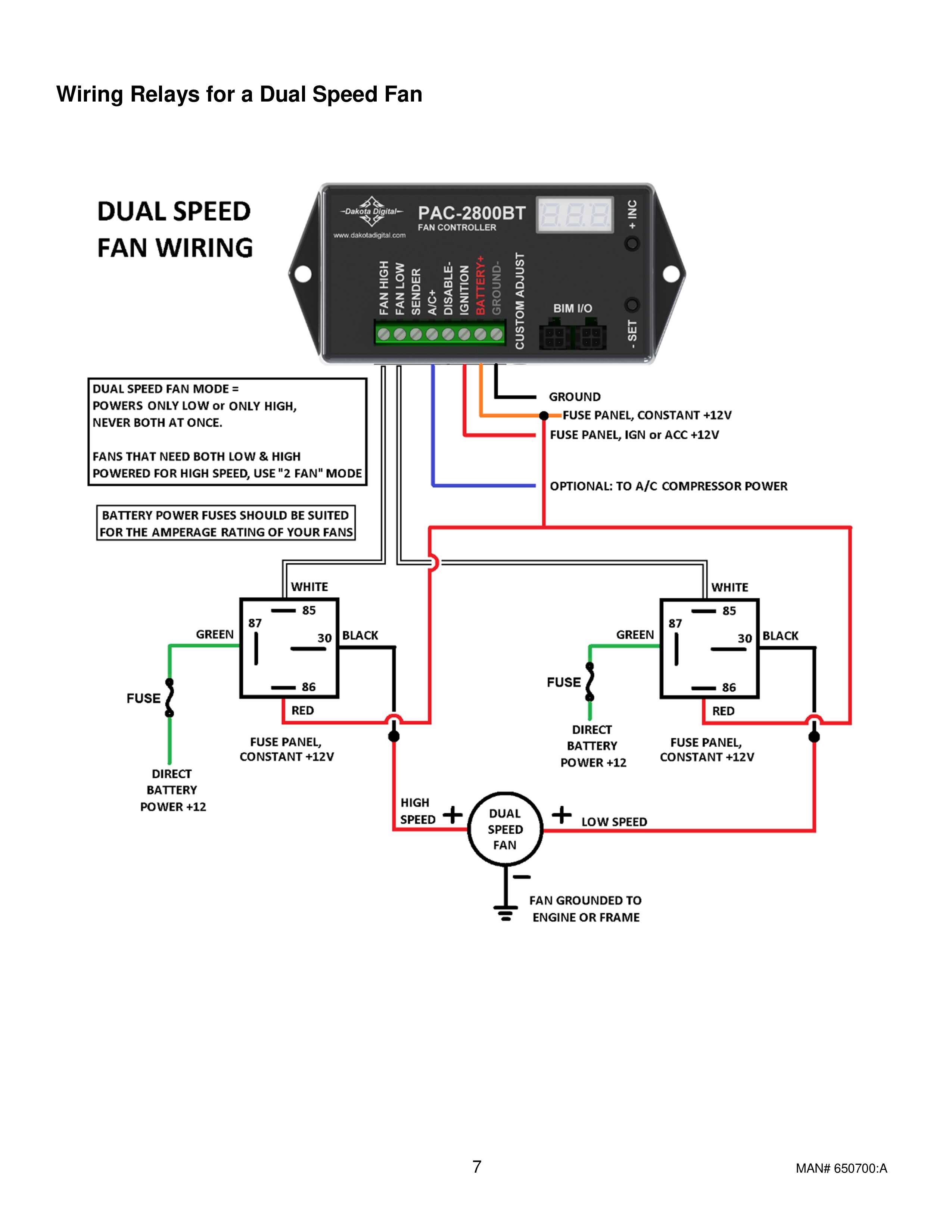 Dakota Digital Electric Fan Controller Installation Instructions - Dakota Digital Electric Fan Controller Installation Instructions