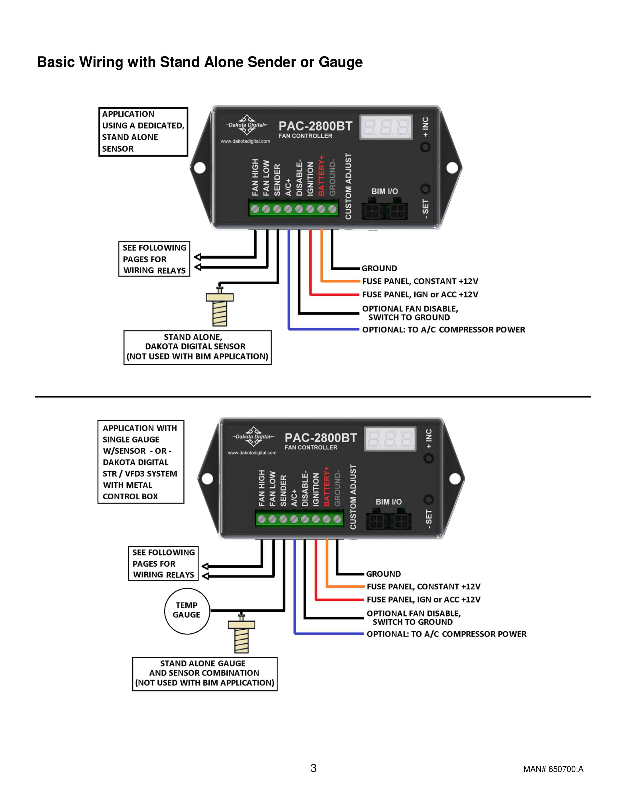 Dakota Digital Electric Fan Controller Installation Instructions - Dakota Digital Electric Fan Controller Installation Instructions