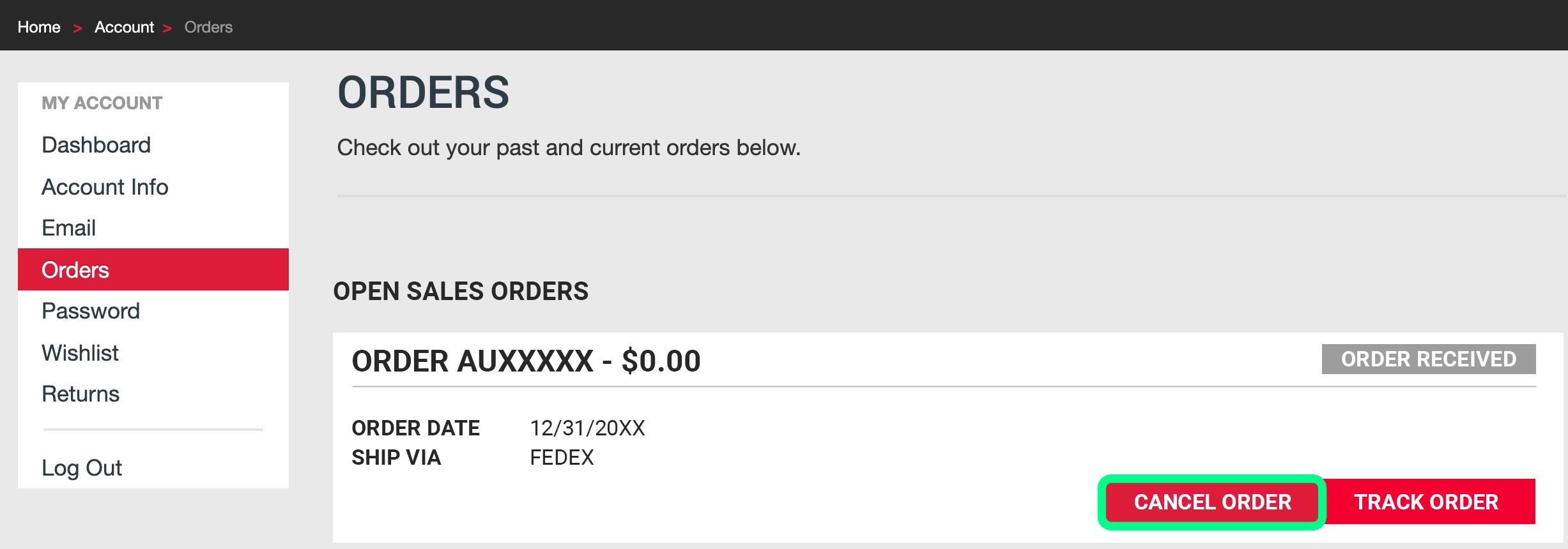 How to Cancel My Order With LMR - step 2