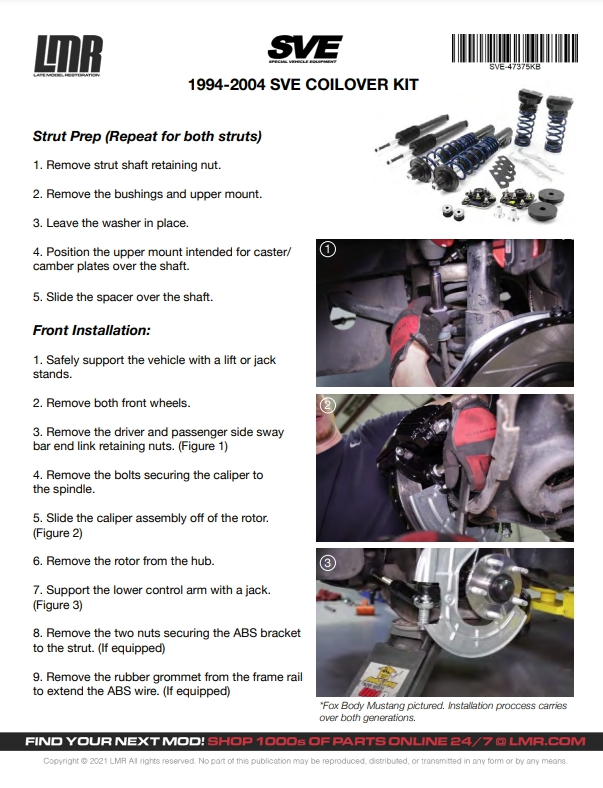 How To Install Mustang SVE Coilovers (94-04) - How To Install Mustang SVE Coilovers (94-04)