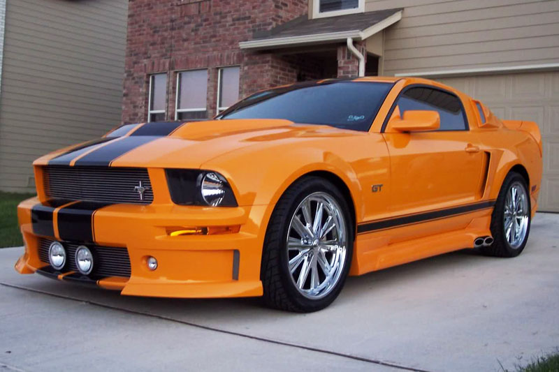 2005 mustang convertible orange